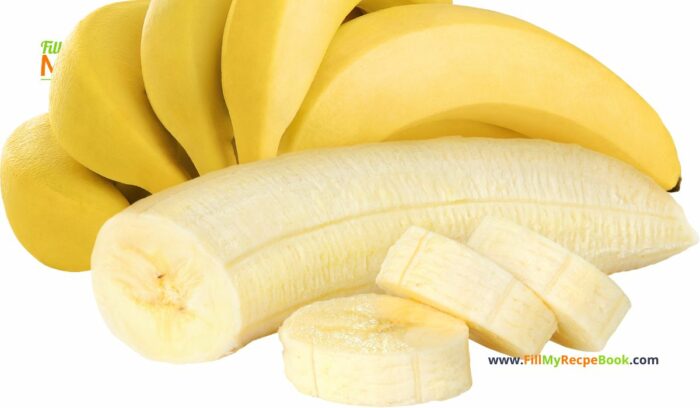 bananas with potassium and health benefits for the gut and muscles.