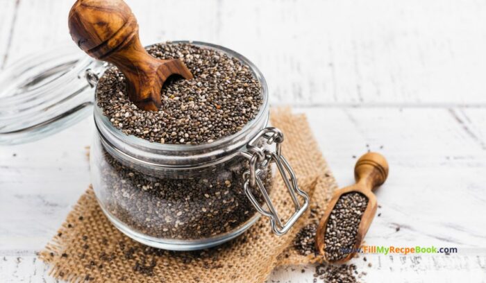 chia seed mixed with the sliced fruit to add crunch and supplies many nutrients for the body