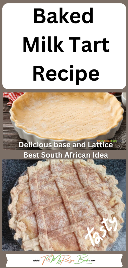 Baked Milk Tart Recipe idea. Easy and quick homemade South African milk tart with a crust all baked in one. Makes two and freezes well.