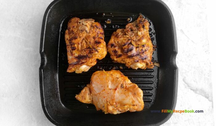 Easy Grilled Chicken Recipe idea. Marinated chicken pieces grilled for unforgettable flavors as a Mexican dish as a meal for family.