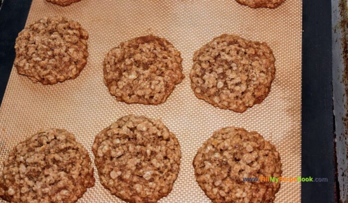 Oatmeal Maple Cookies Recipe with cinnamon. Easy healthy cookies or biscuits made with brown sugar for snacks or treats for kids.