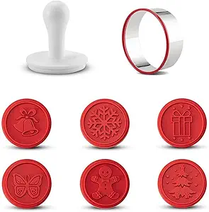 6PCS Silicone Cookie Stamp Press Cookie Cutter Biscuit for DIY Christmas Christmas and Daily Baking