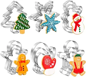 Christmas Cookie Cutter Set,18 Piece Stainless Steel Winter Christmas Cookie Cutters Shapes for Baking - Christmas Tree,Snowflake,Snowman,Gingerbread Man,Gingerbread Girl,Mitten