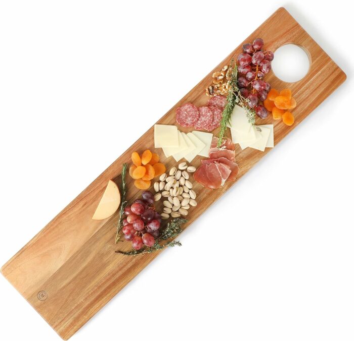 Martha Stewart Charcot 31.5 X 8 Large Charcuterie Serving Board - Rectangular - Acacia Wood