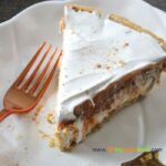 Easy No Bake Pumpkin Cheesecake tart recipe idea. Makes two with biscuit or cookie base for a thanksgiving dessert pie for family to enjoy.