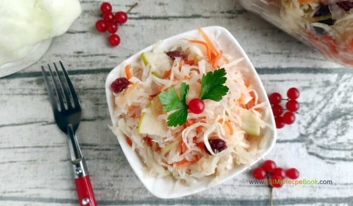 Easy Homemade Healthy Sauerkraut Recipe. Best idea for fermenting vegetables provides health benefits through probiotics that boost digestion.