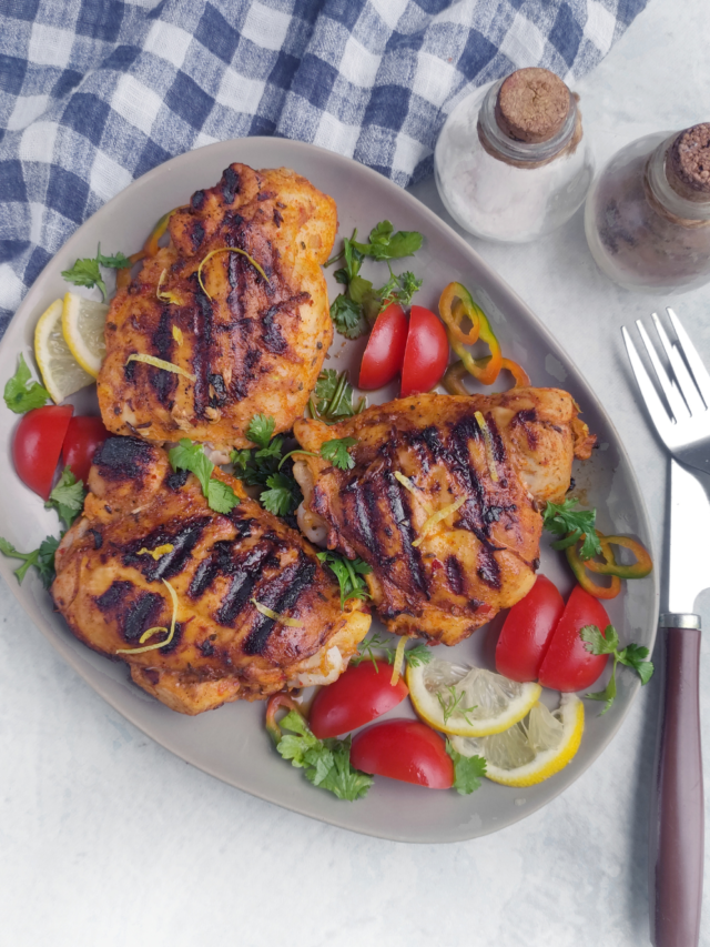 Easy Grilled Chicken Recipe idea. Marinated chicken pieces grilled for unforgettable flavors as a Mexican dish as a meal for family.