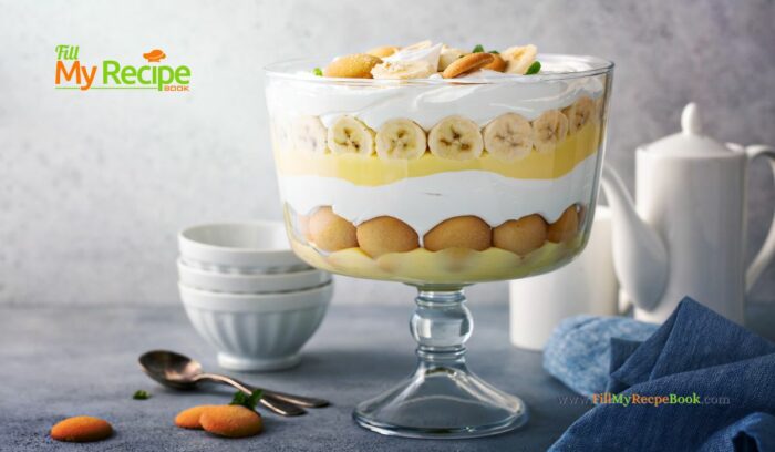 Put together this Festive Banana Pudding Trifle recipe for a dessert. An easy Christmas trifle to serve after the meal for family.