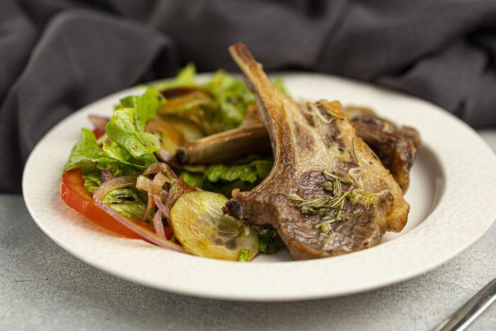 Simple Roasted Lamb Chops recipe for a lunch or dinner. An easy oven bake idea without searing, marinated with herbs for tender chops.