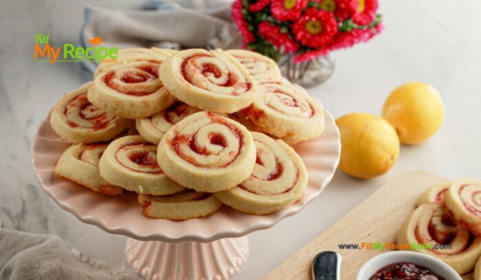 Heavenly Raspberry Swirl Shortbread Cookies with lemon recipe. A perfect blend of soft buttery cookies, that are quick and easy to bake.