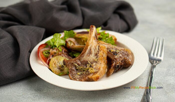 Simple Roasted Lamb Chops recipe for a lunch or dinner. An easy oven bake idea without searing, marinated with herbs for tender chops.