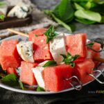 Watermelon Feta Cheese Skewers Snack. A Recipe Idea that is a quick and easy appetizer, perfect for a refreshing, healthy treat or snack at parties.