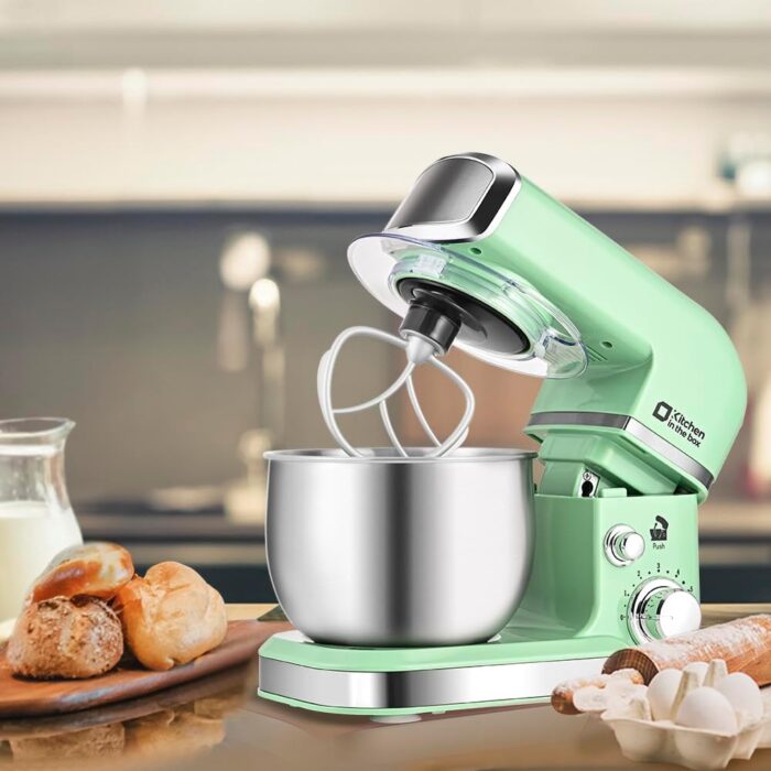 Kitchen in the box Stand Mixer,3.2Qt Mini Electric Food Mixer,6 Speeds Portable Lightweight Kitchen Mixer for Daily Use with Egg Whisk,Dough Hook,Flat.