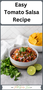 Easy Tomato Salsa Recipe idea. Create a delightful homemade salsa, this healthy side dish finely chopped and seasoned to perfection.