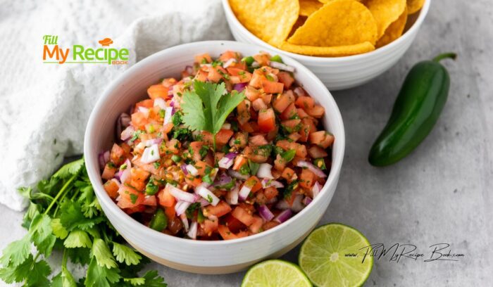 Easy Tomato Salsa Recipe idea. Create a delightful homemade salsa, this healthy side dish finely chopped and seasoned to perfection.