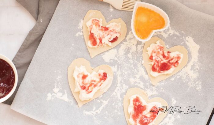 ready with these heart shaped puff pastries 