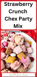 Make this pleasing Strawberry Crunch Chex Party Mix recipe idea for any occasion. Simple no baking snacks or treats bursting with flavor and crunch.