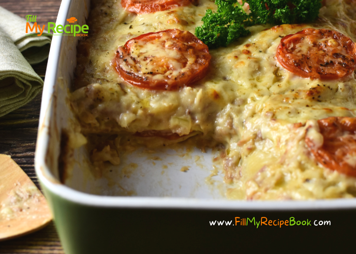 A Tuna Lasagna Casserole that can be made easily and makes a tasty meal for lunch or supper. Made with some cream and cottage cheese.