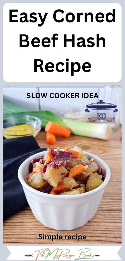 Prepare this easy corned beef hash recipe with vegetables cooked in a slow cooker, then fry the corned beef and add it to the dish for for a meal.