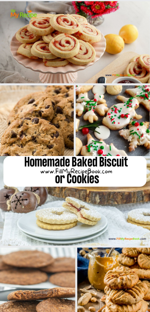 The best selection of Homemade Baked Biscuit or Cookies recipes. Oven baked dessert for various chocolate, vanilla or jam snacks for family.