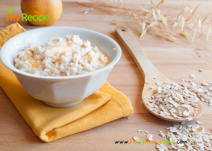 How to Cook Basic Oat Breakfast recipe on the stove top in just a few minutes. Rolled oats blended retain their oils, a healthy choice.