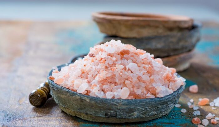 little bit of Himalayan salt for your 3 ingredient vetkoek recipe for lunch.