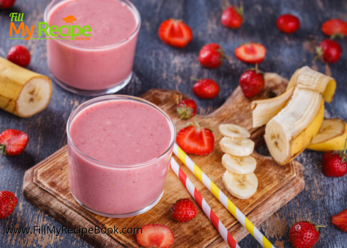 Best Strawberry Banana Smoothie for Anemia recipe. Healthy iron rich fruits for low iron deficiency for smoothies. To be taken with a Vit. C.