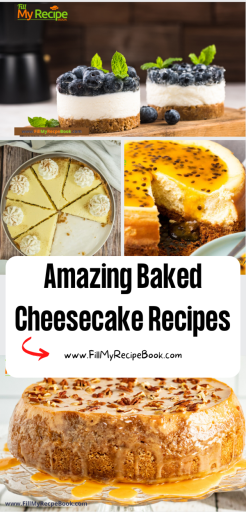 Our most Amazing Baked Cheesecake Recipes ideas. Mini or large cheesecakes with delicious fillings and great flavors, with toppings.