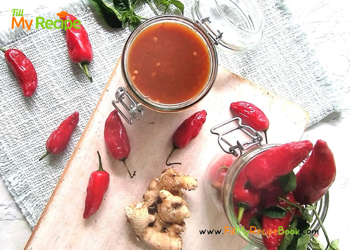 Homemade Sweet Chili Sauce recipe to easily make on the stove top with some hot chilies for a versatile condiment and free of additives.