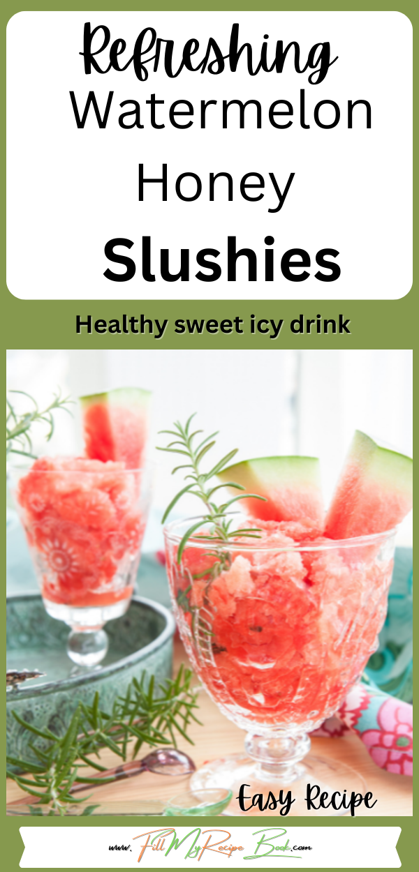 Refreshing Watermelon Honey Slushies with lime recipe. Cool 3 Ingredients summer iced drink sweetened with healthy honey for those hot days.